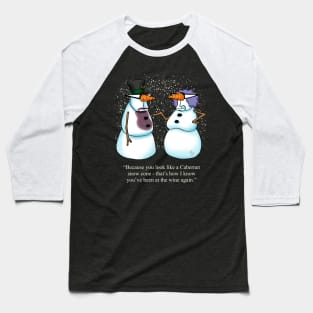 Funny Spectickles Wine Snowman Cartoon Humor Baseball T-Shirt